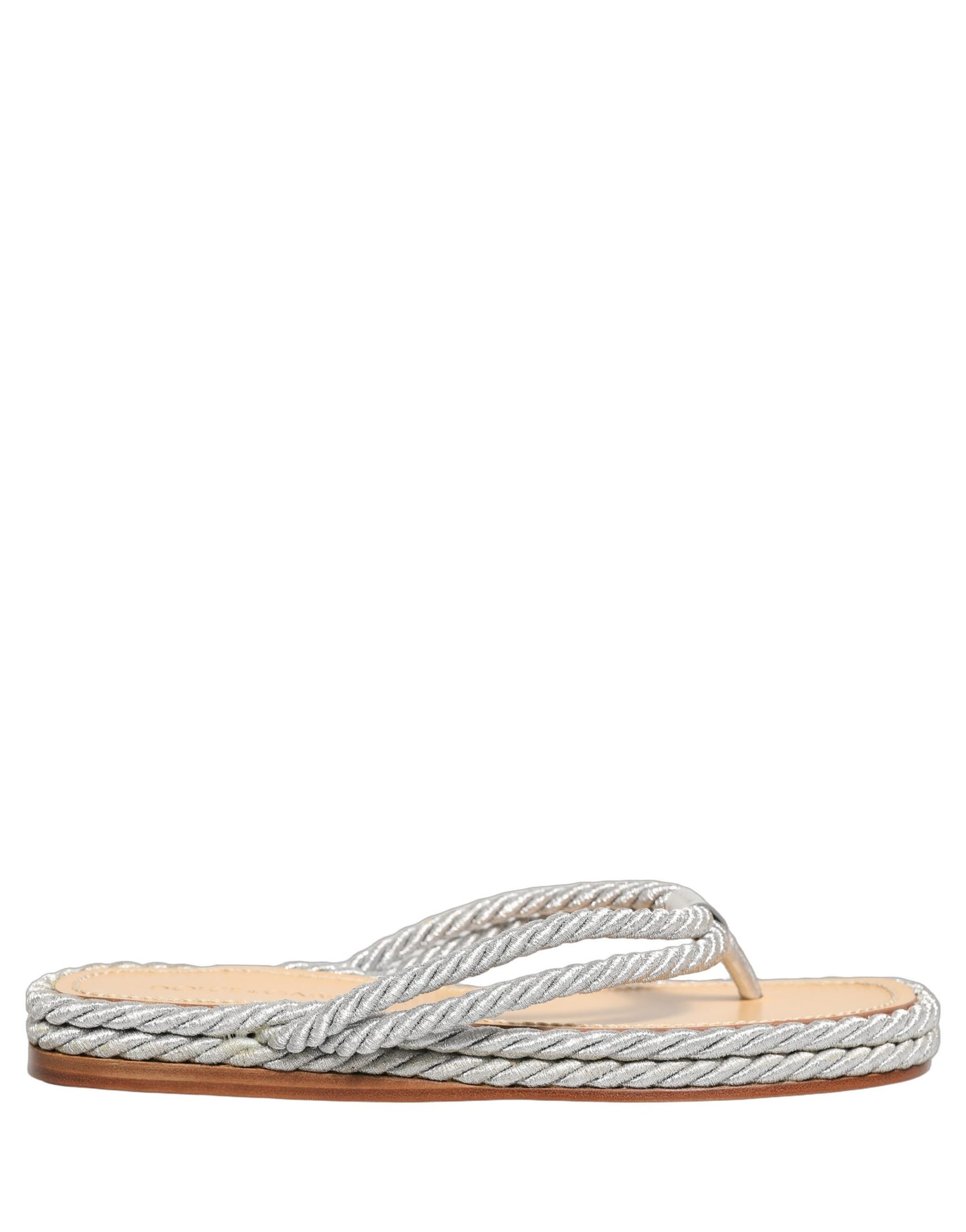 Silver Rope Slides Sandals Flip Flops Shoes