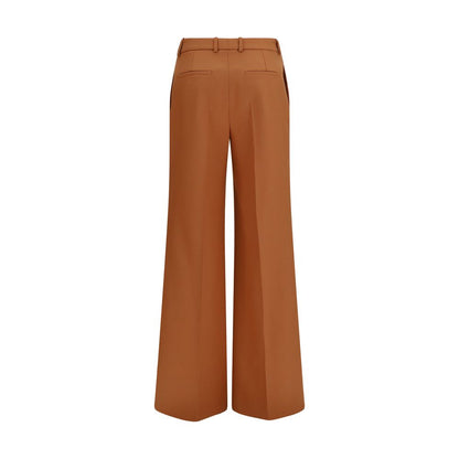 Orange Cotton Flared Pants