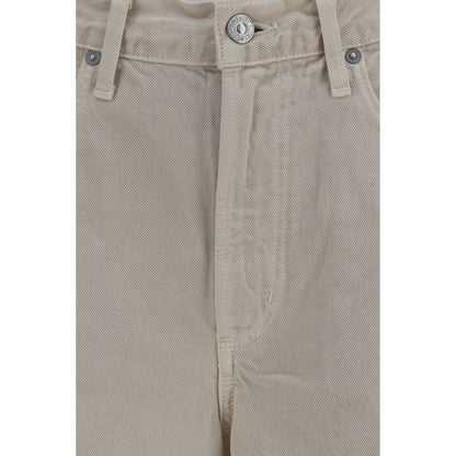 Beige Cotton Jeans Denim