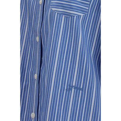 Blue Cotton Pattern Shirt
