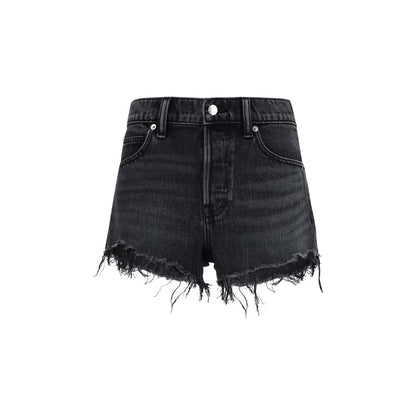 Black Cotton Bermuda Shorts