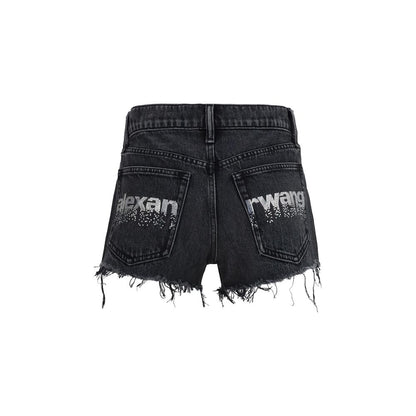 Black Cotton Bermuda Shorts