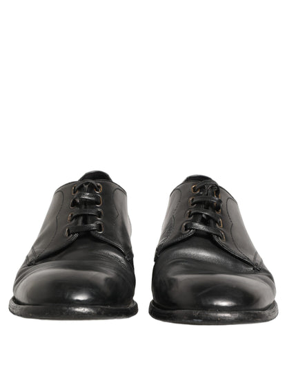 Black Leather Derby Dress Men Formal Shoes