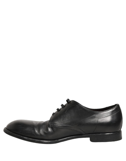Black Leather Derby Dress Men Formal Shoes