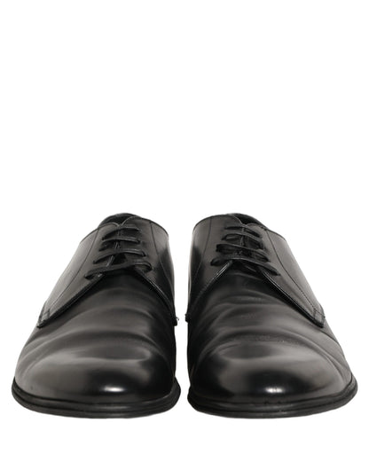 Black Leather Men Derby Dress Formal Shoes