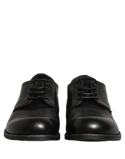 Black Leather Men Derby Dress Formal Shoes