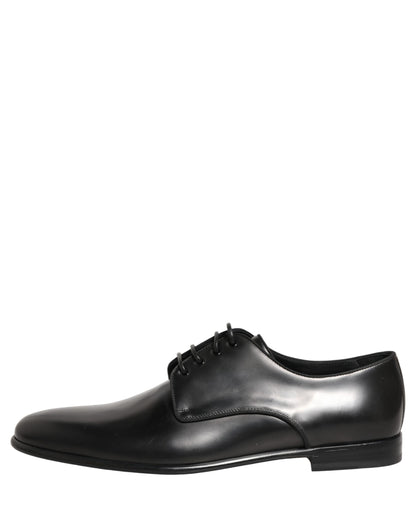Black Leather Men Derby Dress Formal Shoes