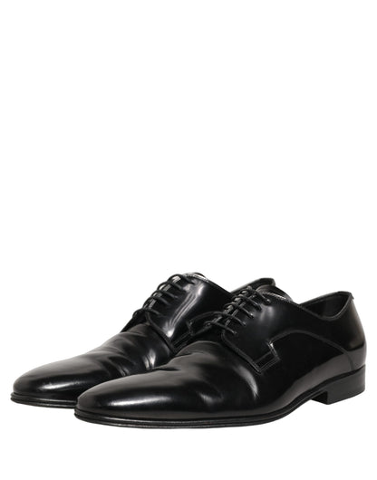 Black Leather Men Derby Dress Formal Shoes