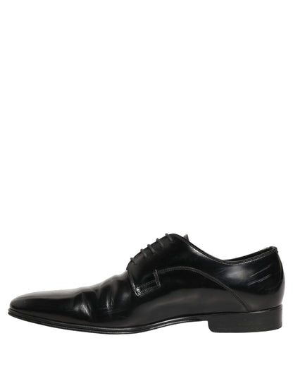 Black Leather Men Derby Dress Formal Shoes