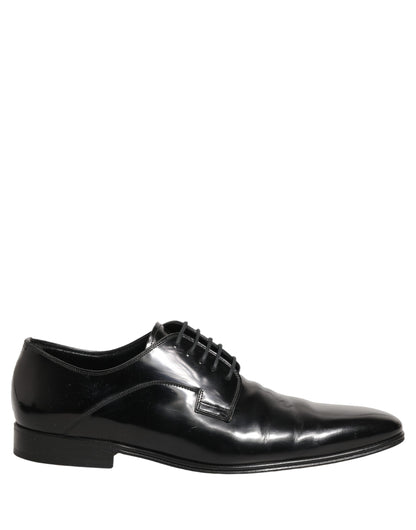 Black Leather Men Derby Dress Formal Shoes