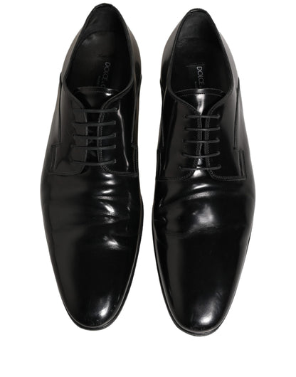 Black Leather Men Derby Dress Formal Shoes