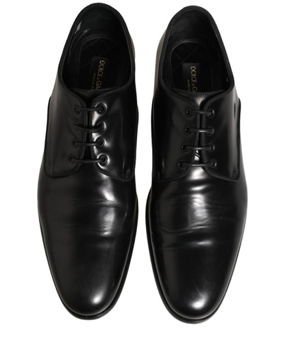 Black Leather Men Derby Dress Formal Shoes