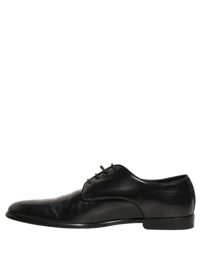 Black Leather Men Derby Dress Formal Shoes