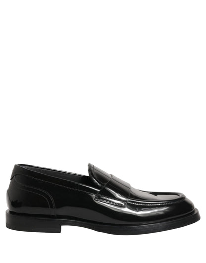 Black Leather Formal Men Dress Loafers Shoes