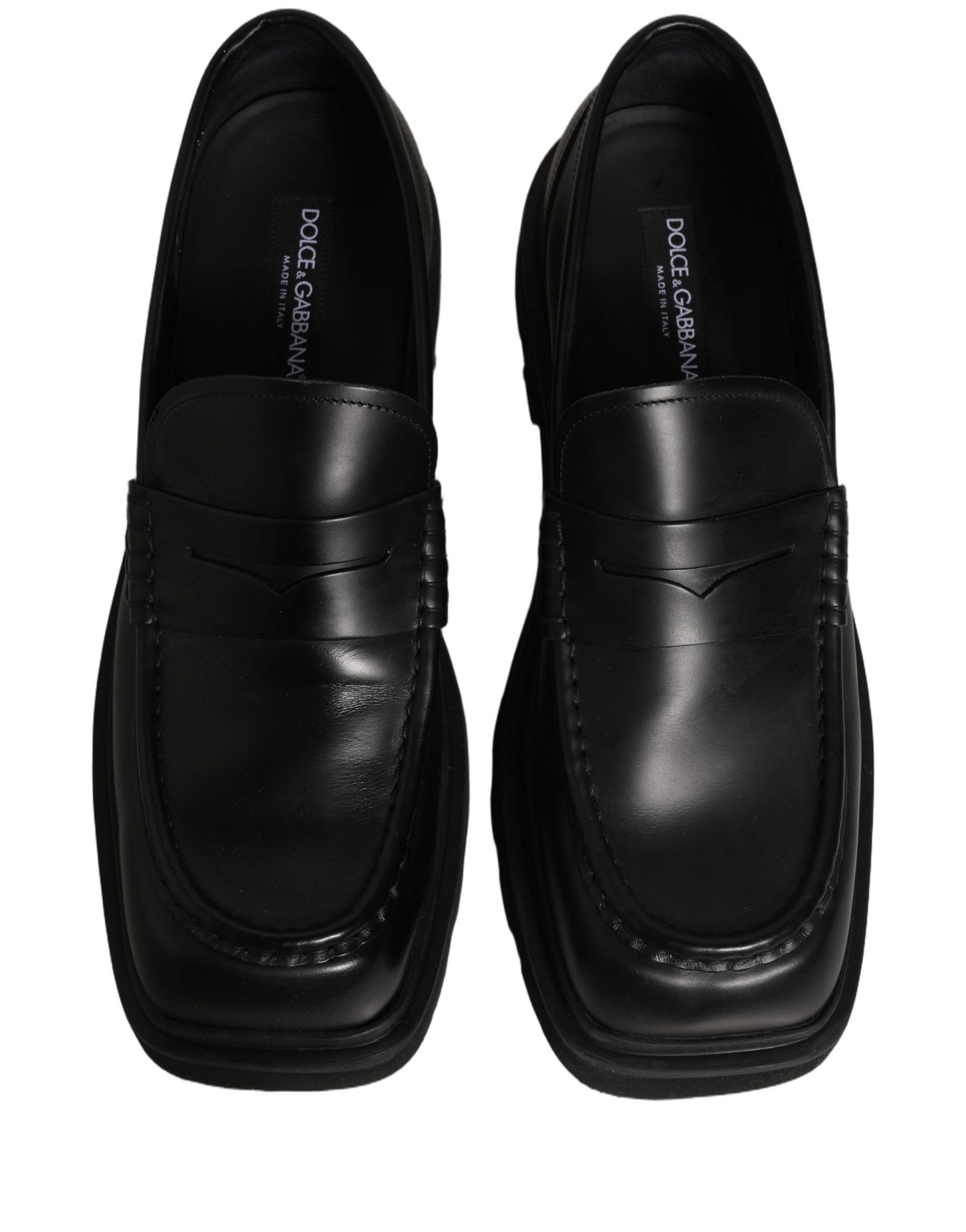 Black Calfskin Leather Men Dress Loafer Shoes