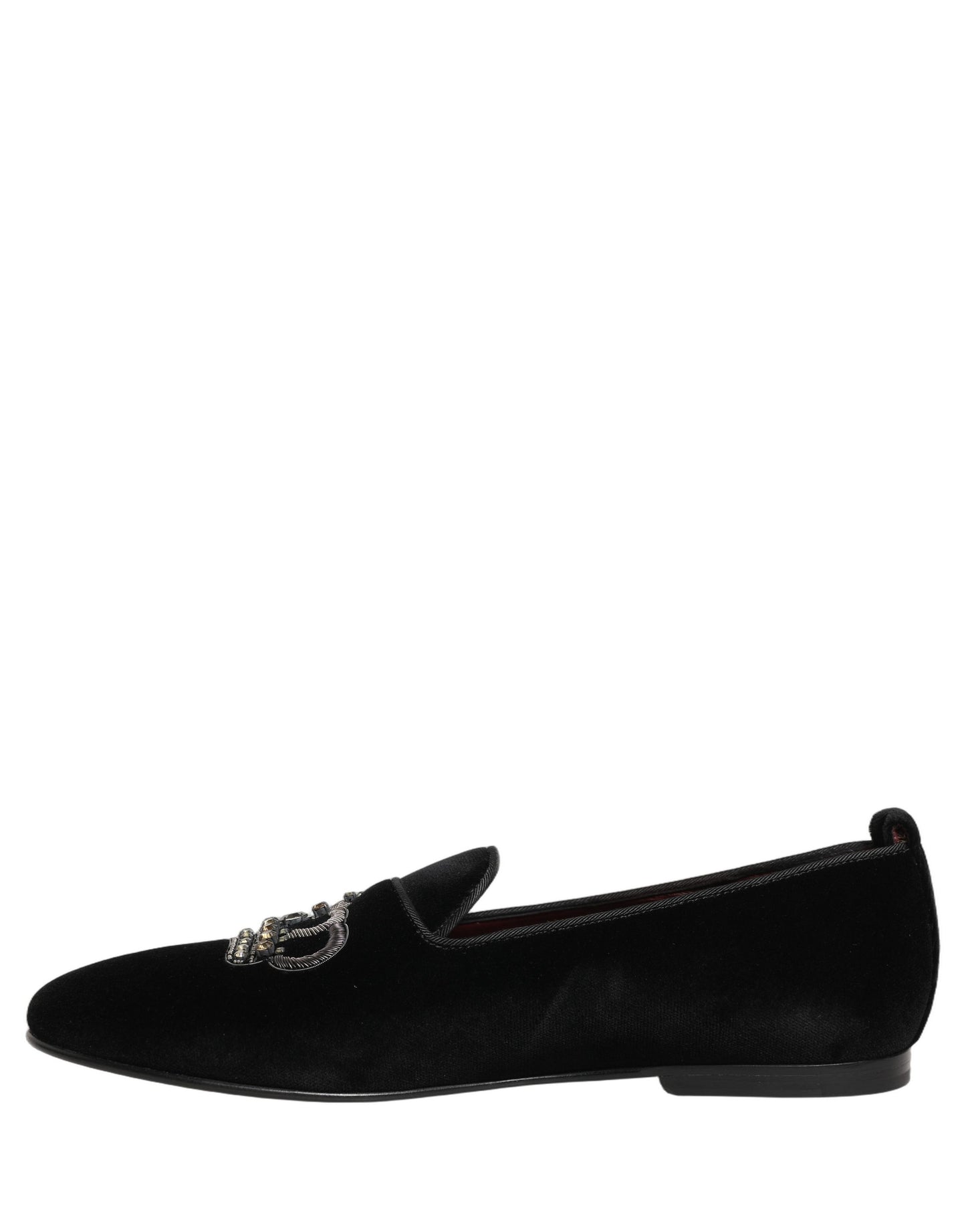 Black Crown Embellished Dress Loafers Shoes