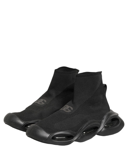 Black Slip On Wave Socks Men Sneakers Shoes