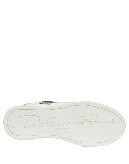 White Patch Calfskin Nappa Portofino Sneakers Shoes