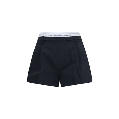 Black Cotton Bermuda Shorts