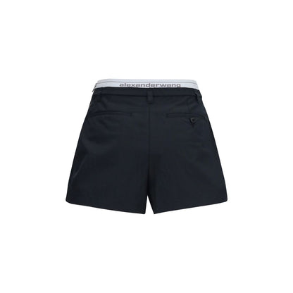Black Cotton Bermuda Shorts