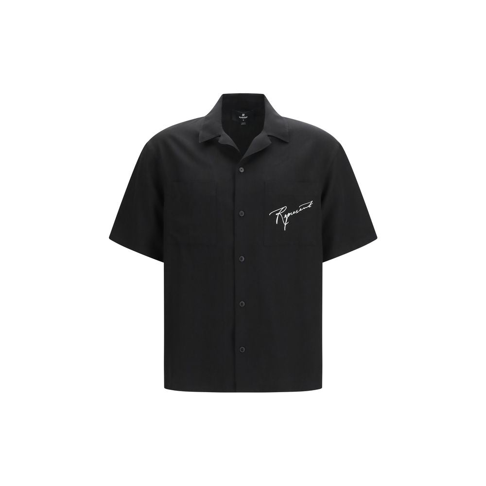 Black Lyocell Pattern Shirt