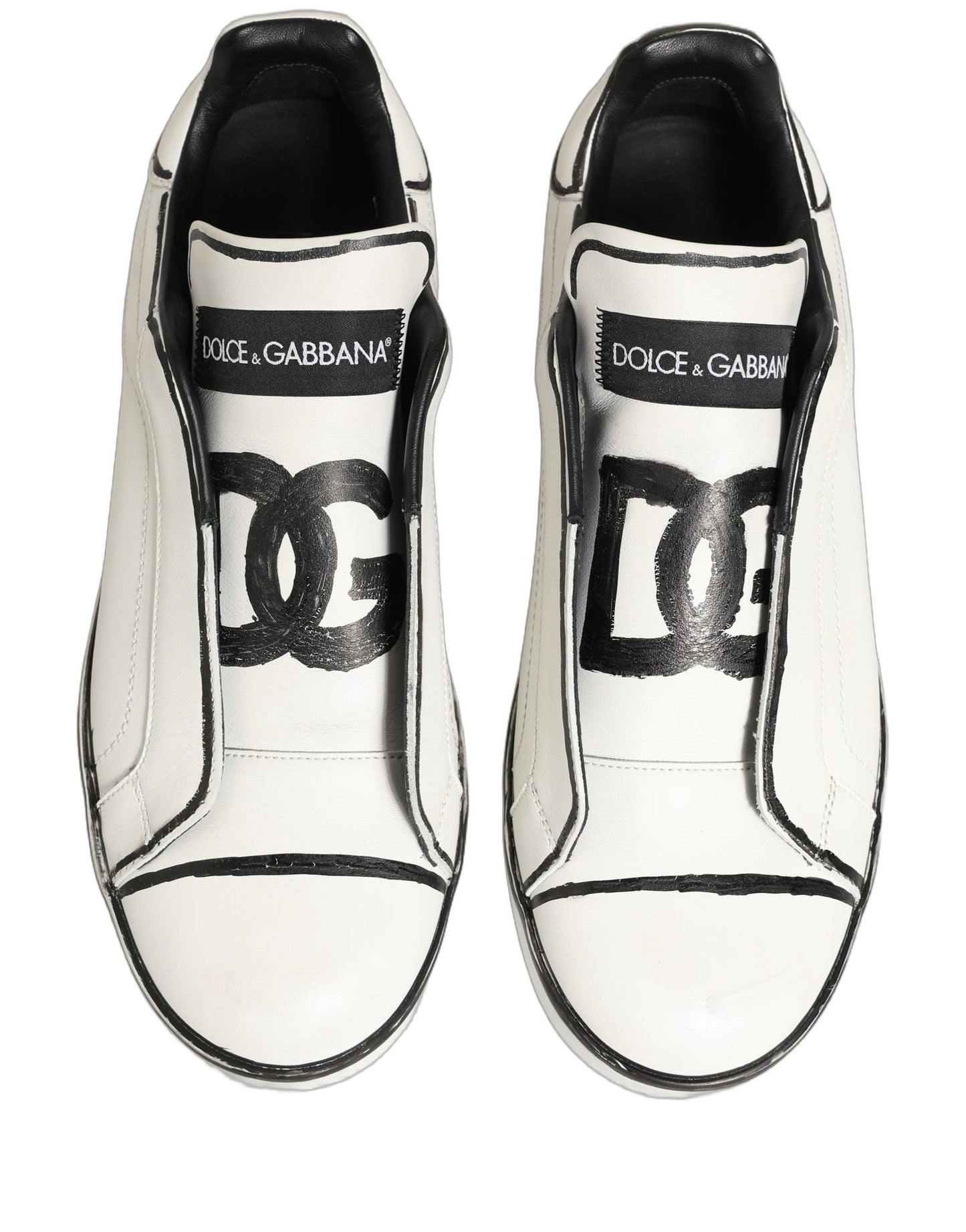 White Leather Portofino Low Top Sneakers Shoes