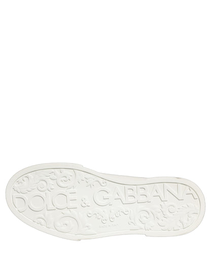 White Leather DG Logo Low Top Sneakers Shoes