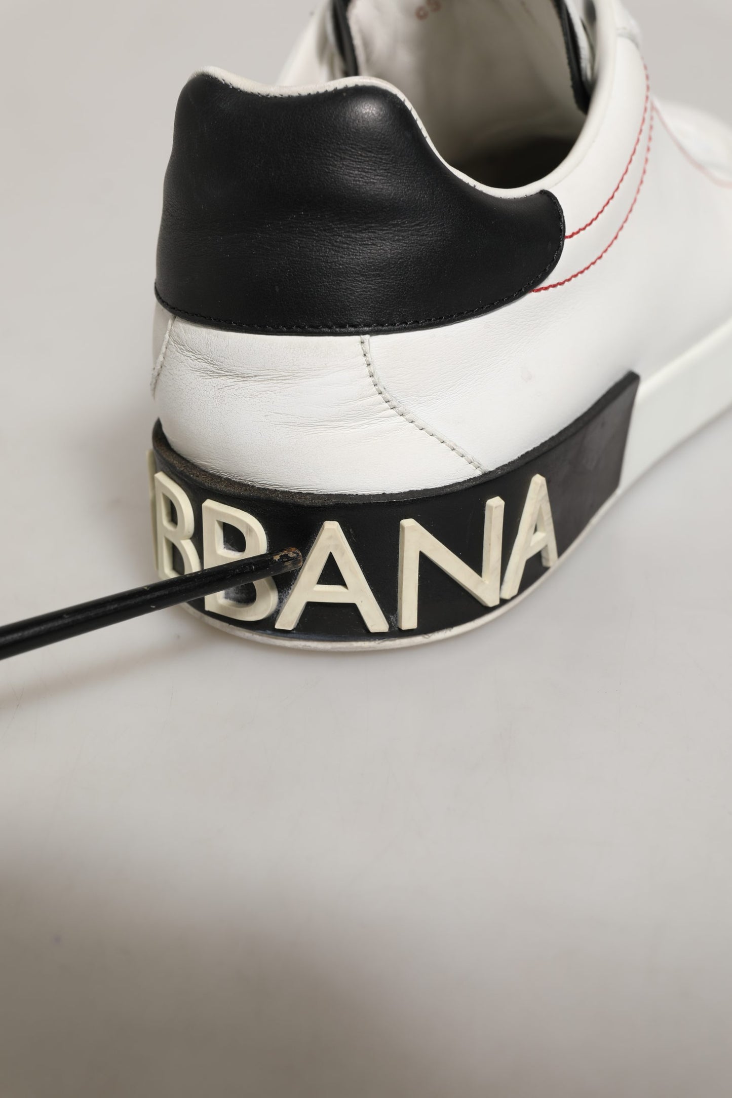 White Black Leather Lace Up Sneakers Shoes
