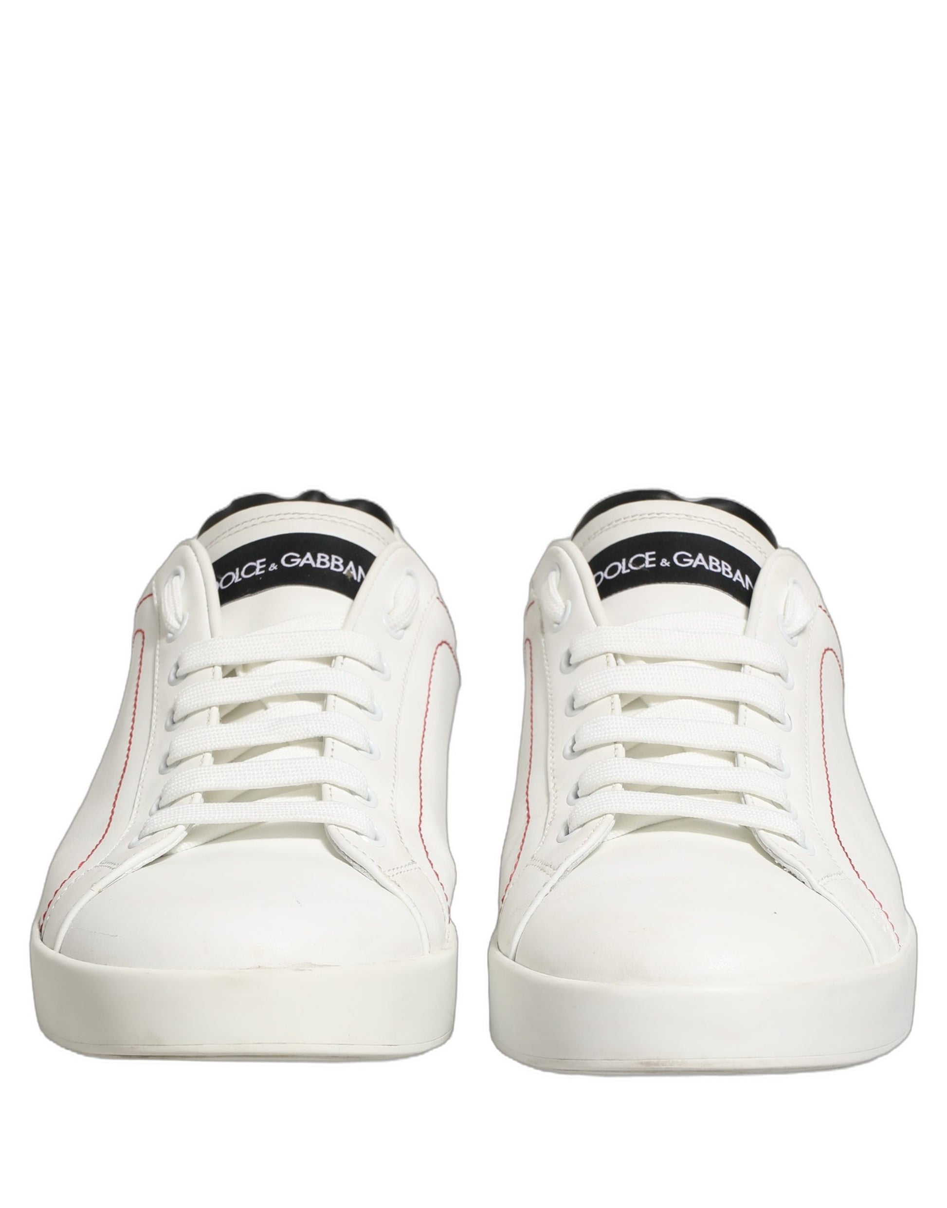 White Black Leather Lace Up Sneakers Shoes