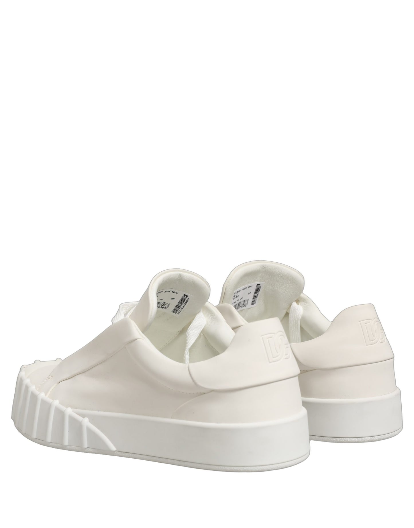 White Leather Low Top Lace Up Sneakers Shoes