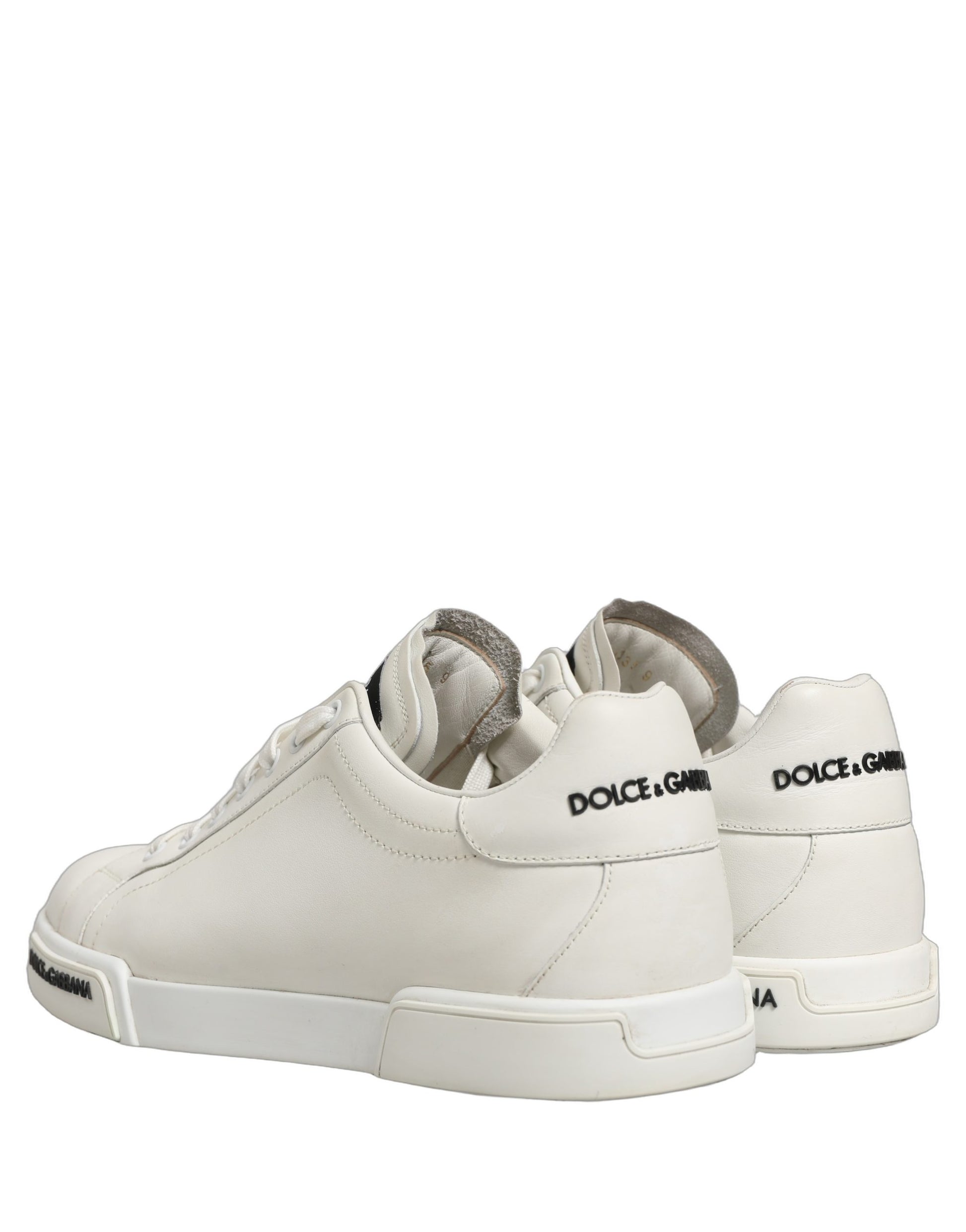 White Leather Logo Low Top Men Sneakers Shoes