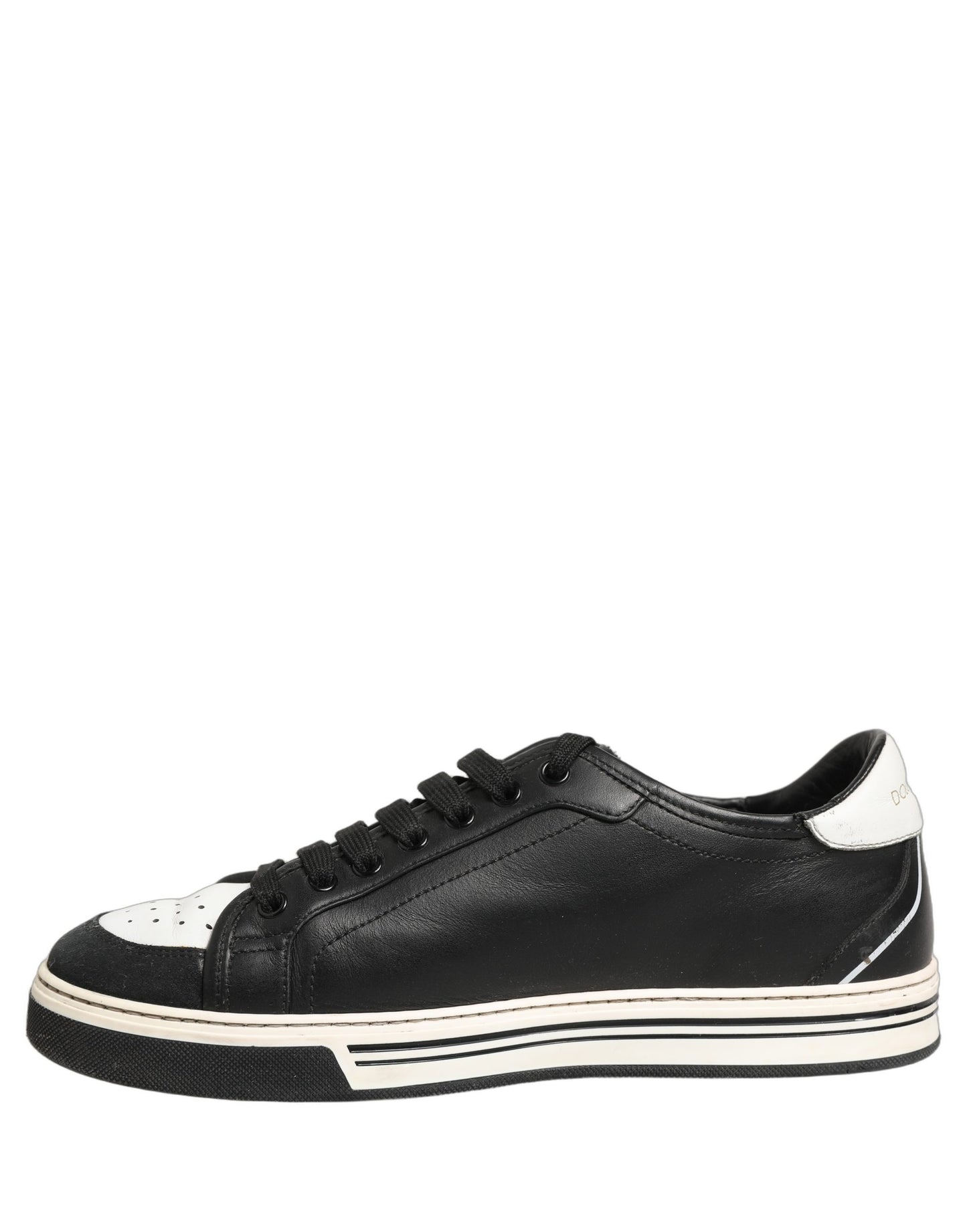 Black Leather Crown Milano Men Sneakers Shoes