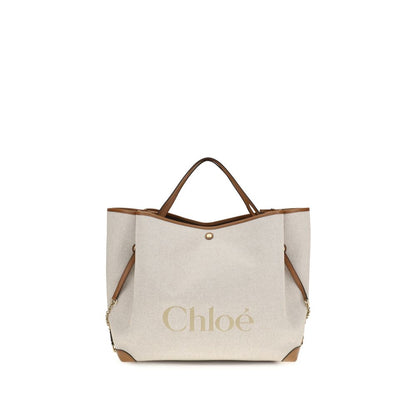 Beige Cotton Shoulder Bag