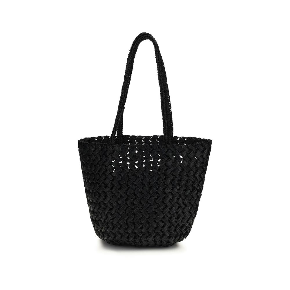 Black Viscose Shoulder Bag