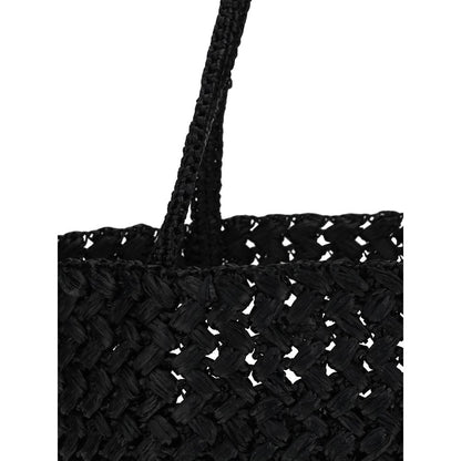 Black Viscose Shoulder Bag