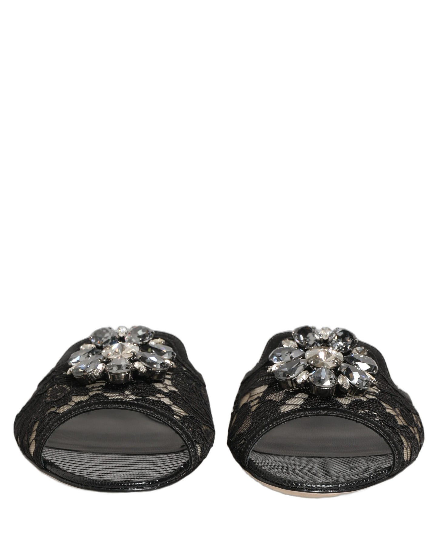 Black Devotion Lace Flats Slip On Shoes