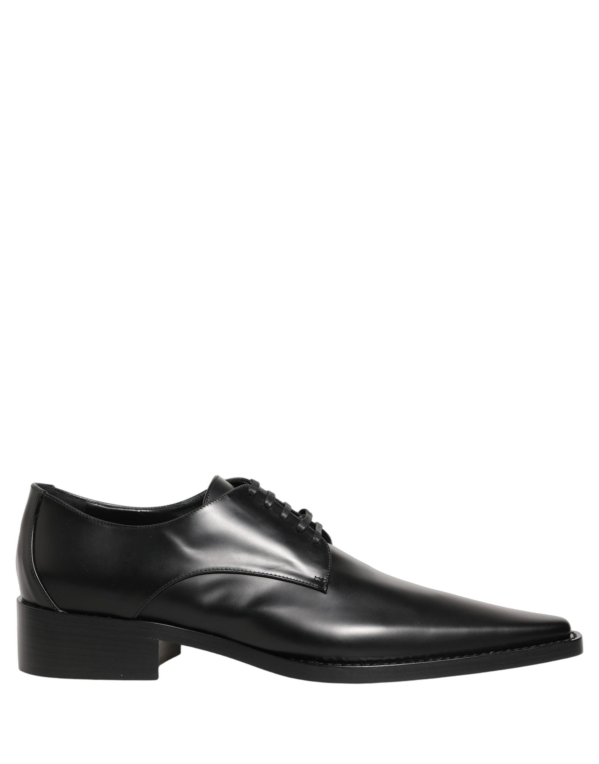 Black Leather Lace Up Derby Dress Shoes