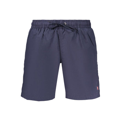 Blue Polyamide Men's Swim Boxer
