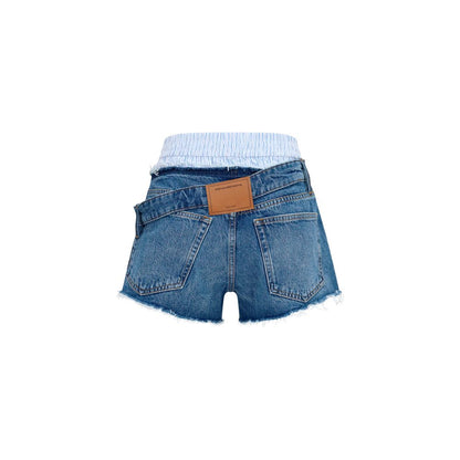 Blue Cotton Bermuda Shorts