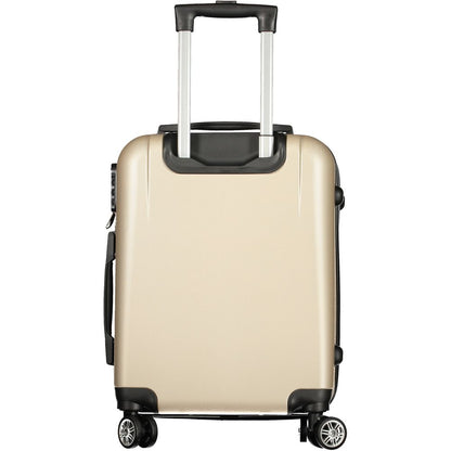 Gold Polyurethane Women's Travel Bag