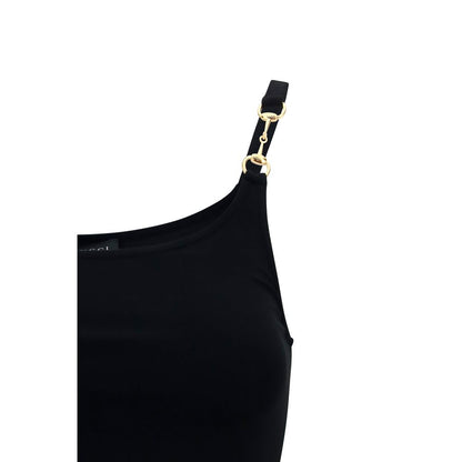 Black Viscose Sleeveles T-Shirt