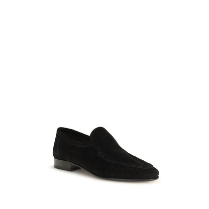 Black Suede Leather Slip-On Loafers