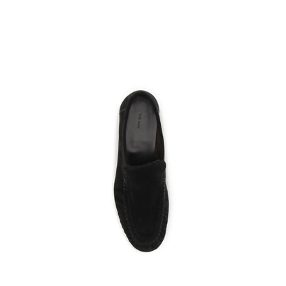 Black Suede Leather Slip-On Loafers