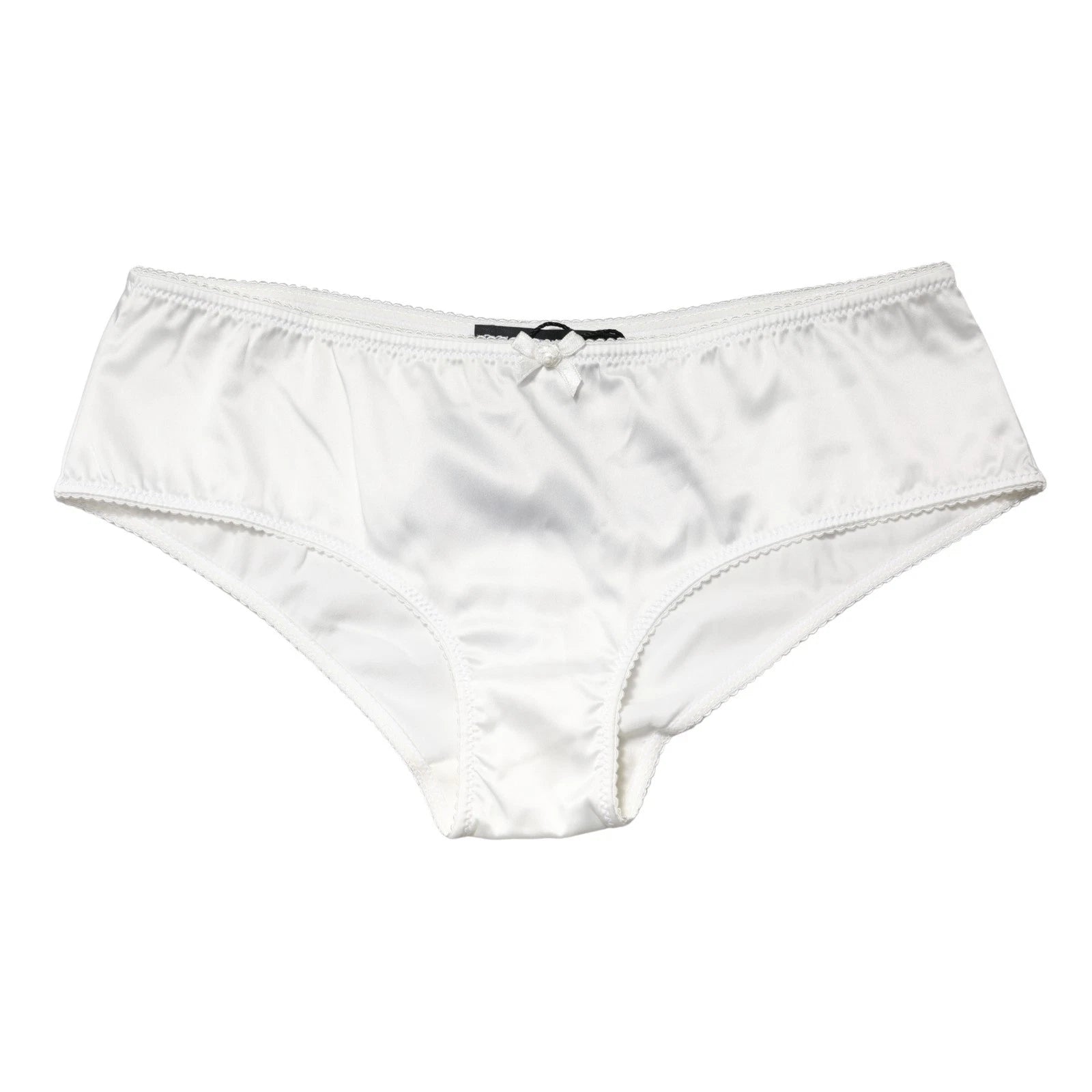 White Silk Stretch Mid Waist Brief Panty Underwear
