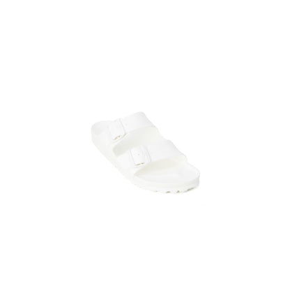 White Plastic Flat Sandals