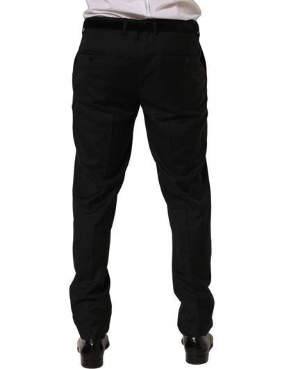 Black Wool Skinny Leg Dress Trouser Pants