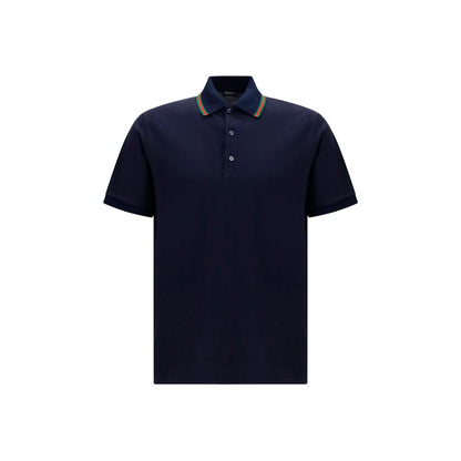 Blue Cotton Polo Shirt