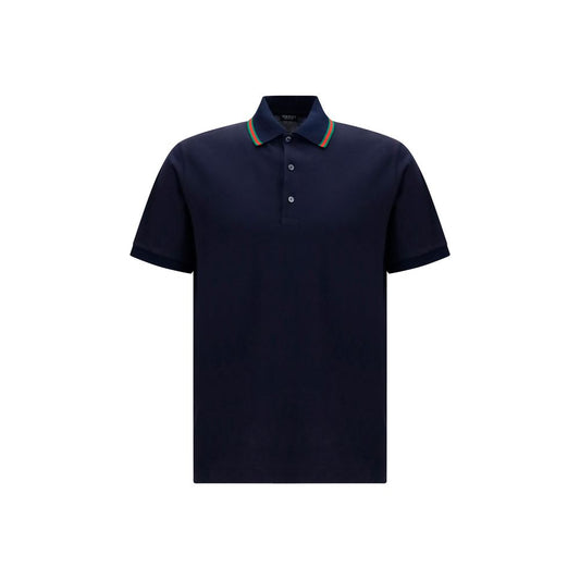 Blue Cotton Polo Shirt