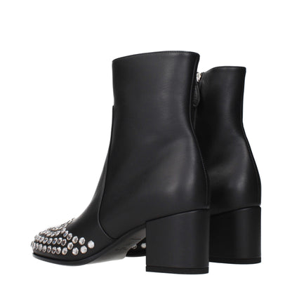 Black Leather Ankle Boots