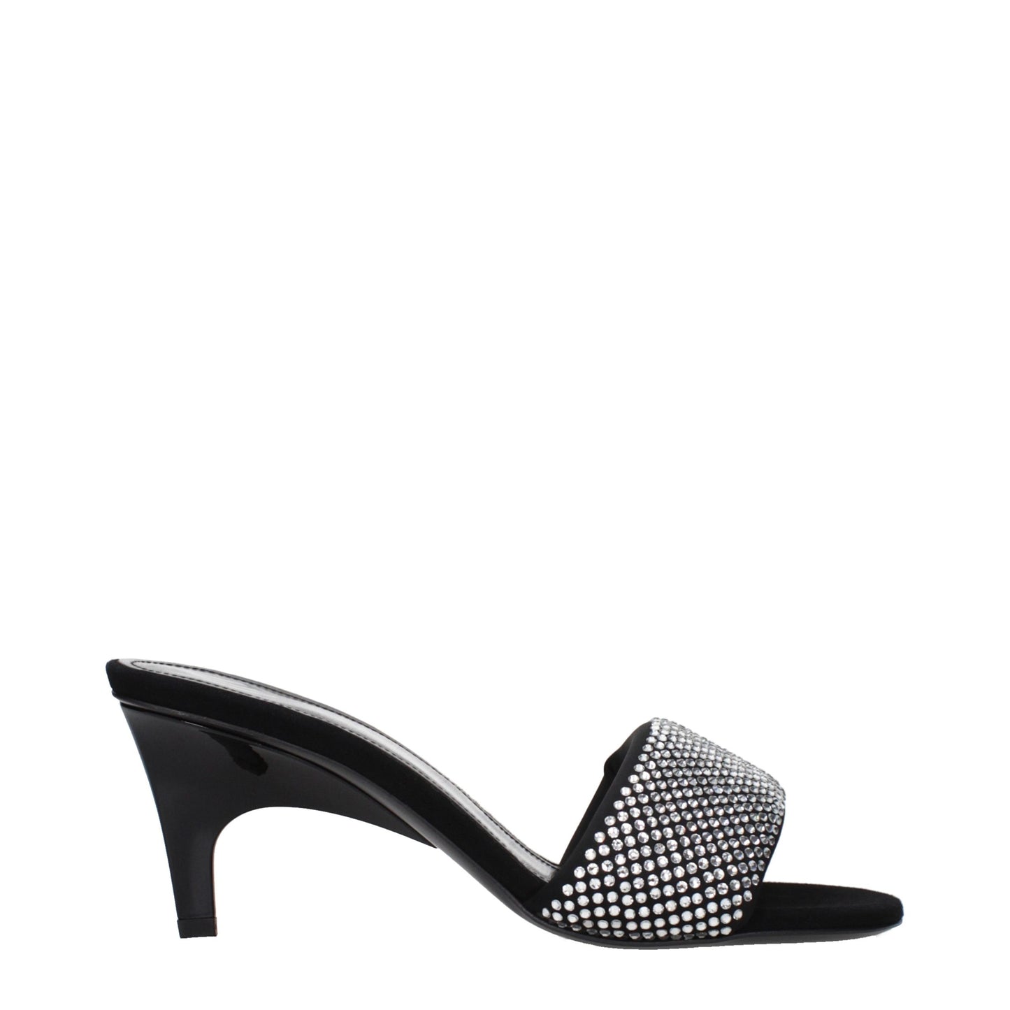 Black Fabric Platform Sandals